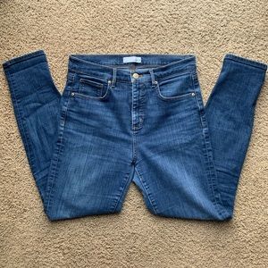 LOFT - High Waist Skinny Blue Jeans